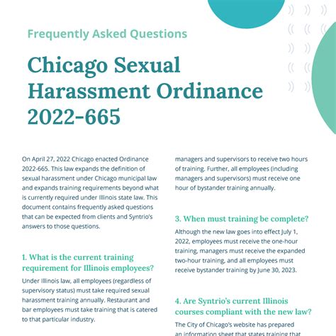 Faq Chicago Sexual Harassment Ordinance 2022 665 Syntrio