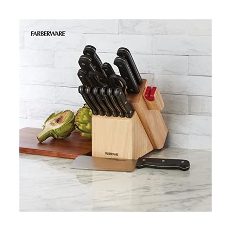 Farberware 14 Piece Triple Rivet Knife Block Set With Built In Edgekeeper Knife Sharpener All