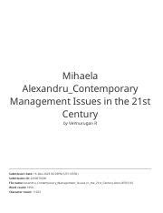 Contemporary Management Issues In The St Century A Course Hero