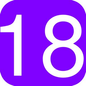 Purple, Rounded, Square With Number 18 Clip Art at Clker.com - vector ...