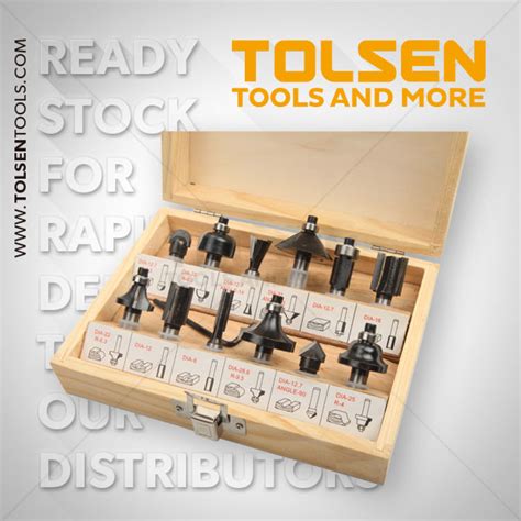 12PCS CARBIDE ROUTER BITS SET - TOLSEN TOOLS