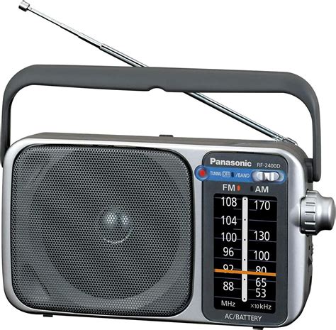 Panasonic Portable Am Fm Radio Battery Operated Analog Radio Ac Powered Silver Rf 2400d