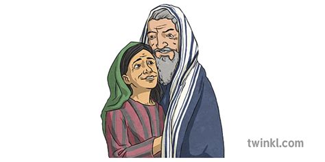 Elizabeth and Zechariah Illustration - Twinkl