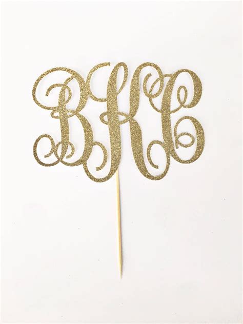 Monogram Cake Topper Initial Cake Topper Custom Cake Etsy