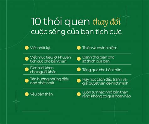 10 THÓI QUEN TUY ĐƠN GIẢN NHƯNG CÓ THỂ THAY ĐỔI CUỘC SỐNG CỦA BẠN MỘT