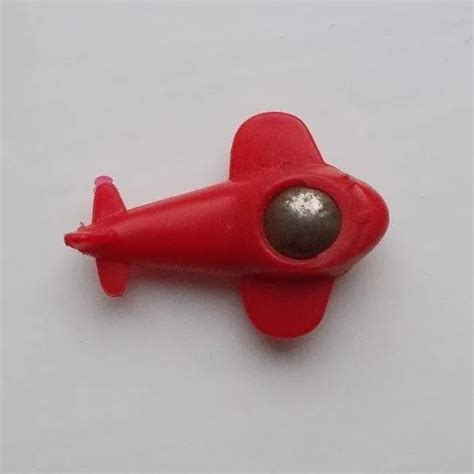 RARE VINTAGE KINDER Surprise Egg Toy Red Metal Ball Plane Airplane