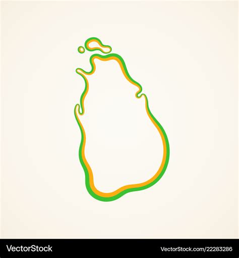 Sri lanka - outline map Royalty Free Vector Image