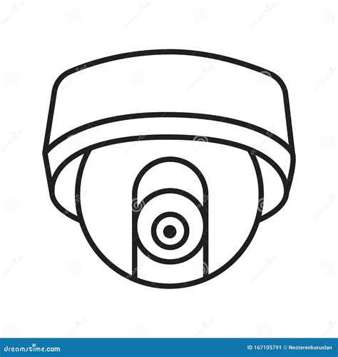 Cctv Hidden Camera Linear Icon Stock Vector - Illustration of observe ...