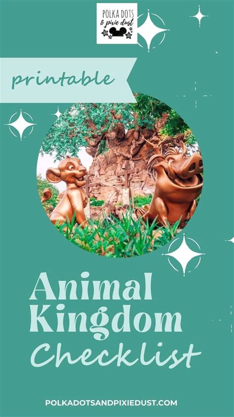 Animal Kingdom Checklist And Printable