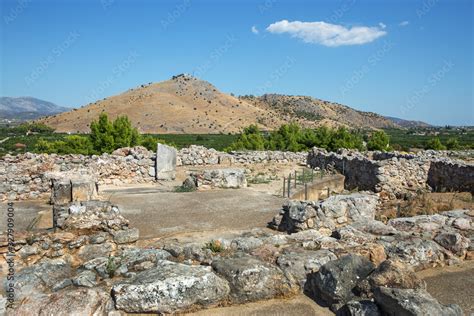 Ruins Of Ancient Acropolis Of Tiryns A Mycenaean Archaeological Site