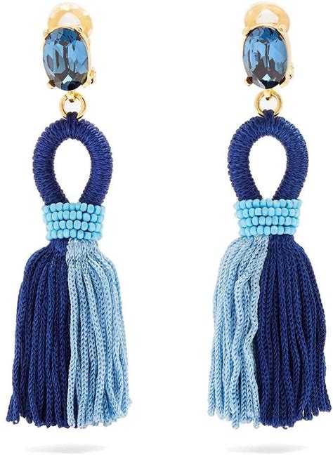 Oscar De La Renta Short Tassel Drop Clip On Earrings Clip On Earrings