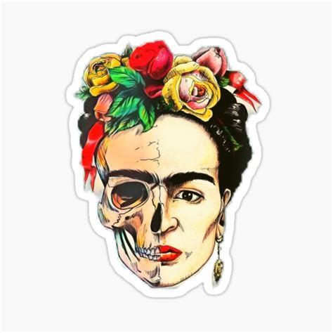 Pegatina Máscara Frida Khalo Revolución Mexicana Retrato de