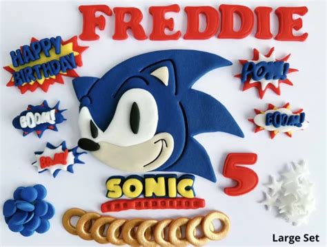 Edible Fondant Sonic The Hedgehog Cake Topper Fondant Sugar Paste