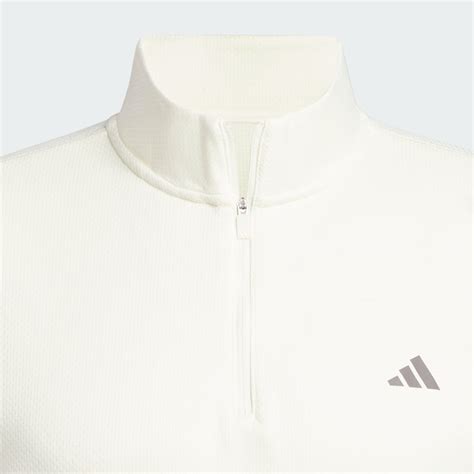 Adidas Ultimate365 Textured Quarter Zip Top Beige Adidas Uk