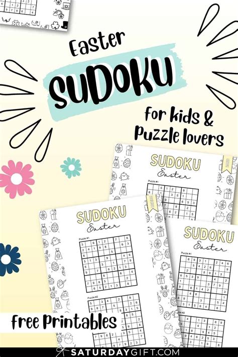 Easter Sudoku Puzzles Cute Free Printables SaturdayGift