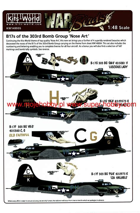 Boeing B-17 F/G Flying Fortress Nose Art of the 303rd BG Kits World -148005