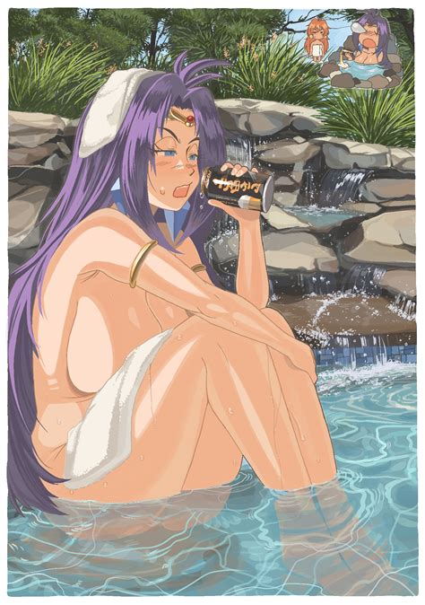 Naga The Serpent Slayers Highres Blue Eyes Breasts Large Breasts Long Hair Nude