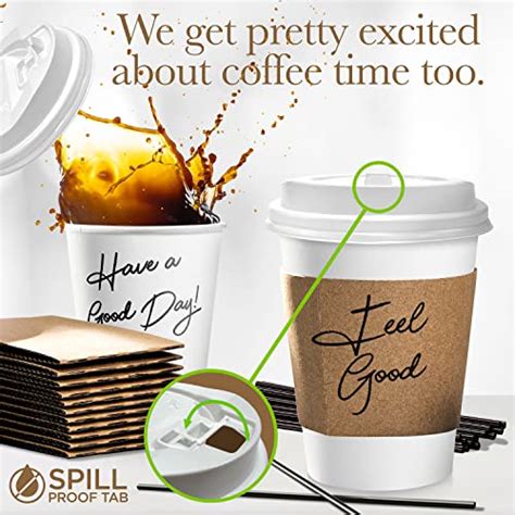 Shop Square Disposable White Paper Hot Coffee Cups With Lids 12 Oz 120