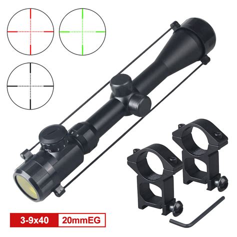 3 9X40 EG Mil Dot Optical Rifle Scope Red Green Illuminated Reticle