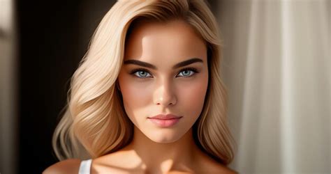 Beauty Female Face Beautiful Brunette Woman Portrait Close Up Face Of Sensual Woman With Blue