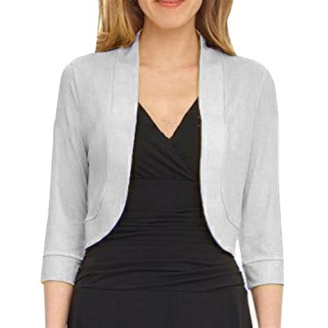 On Clearance Women Cardigan Women S Modern Stylish Solid 3 4 Sleeve