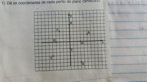 De As Coordenadas De Cada Ponto Do Plano Cartesiano