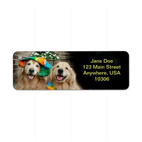 Golden Retriever Groovy Return Address Labels | Zazzle | Return address ...