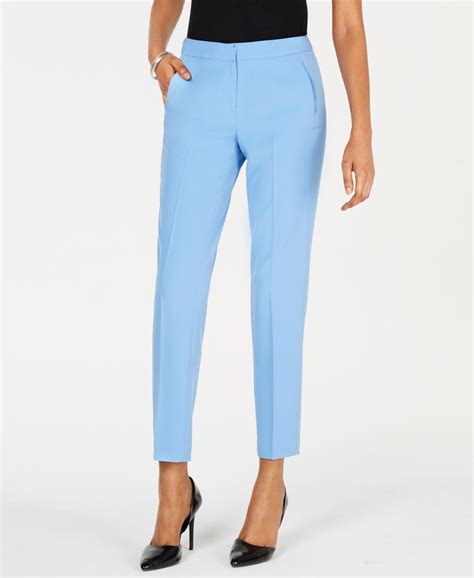 Kasper Crepe Slim Straight Leg Pants