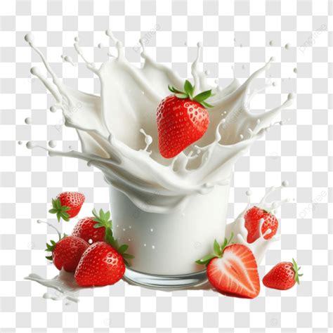 Claboussure Isol E De Lait Ou De Yaourt Aux Fraises Png Claboussure