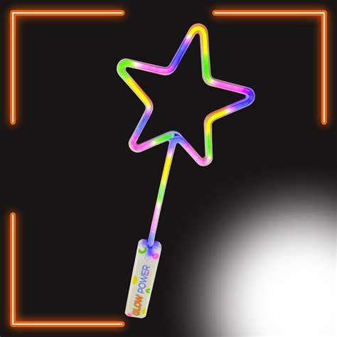 Led Neon Rainbow Star Wand Glowtopia