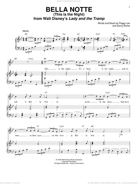 Bella Notte This Is The Night From Lady And The Tramp Sheet Music