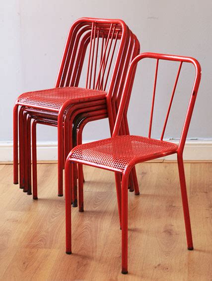 Red Metal Stacking Chairs Two Columbia Roadtwo Columbia Road