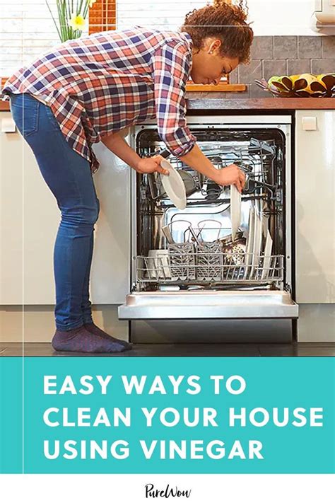 A Woman Is Cleaning The Dishwasher In Her Kitchen With Text That Reads Easy Ways To Clean Your