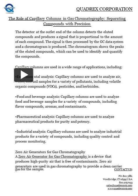 Ppt The Role Of Capillary Columns In Gas Chromatography Separating Compounds With Precision