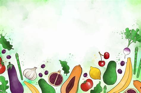 Fondo De Frutas Y Verduras Vector Gratis