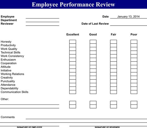 Employee Review Template - Free Template Download,Customize and Print