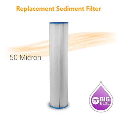 Pleated Water Filter 50 Micron Size 20x45