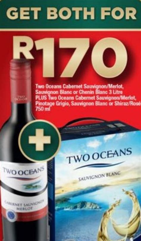 Two Oceans Cabernet Sauvignonmerlot Sauvignon Blanc Or Chenin Blanc 3 Litre Plus Two Oceans