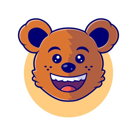 Cute Happy Bear Mascot Cartoon Vector Icon Illustration Animal Nature