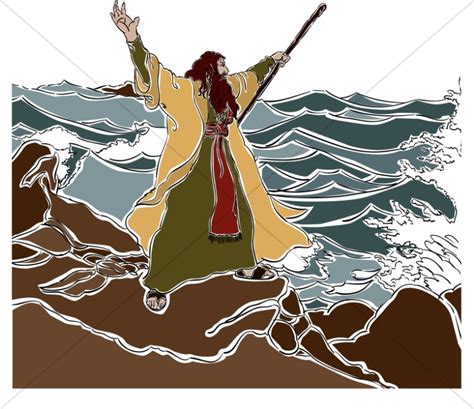 Moses Parting Red Sea Clip Art