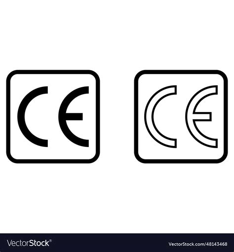 Ce marking symbols in two styles for packaging Vector Image