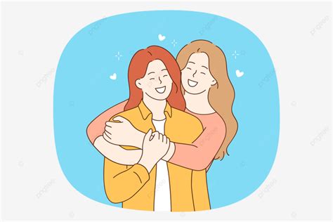 Lgbt Lesbian Couple Vector Design Images Happy Lesbian Couple Hug Cuddle Show Feelings