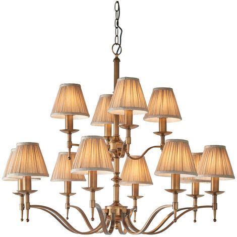 Interiors Stanford Antique Brass Lampadario A 12 Luci Multibraccio