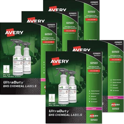 Amazon Avery Ultraduty Ghs Chemical Labels For Laser Printers