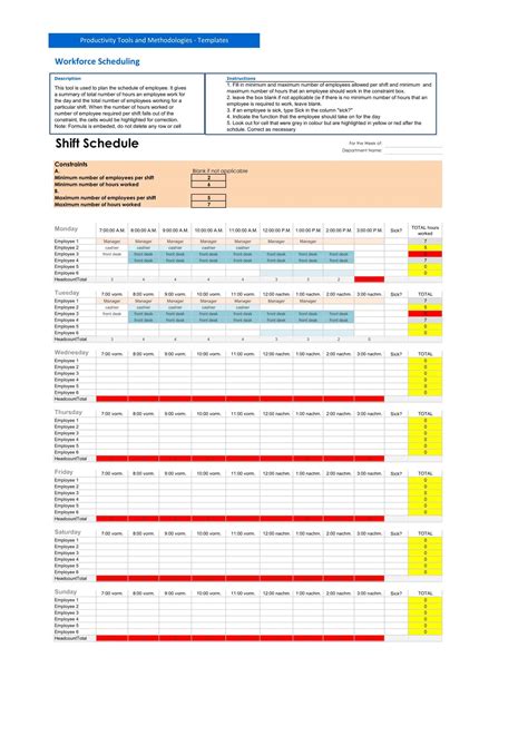 Free Printable Employee Schedule Templates [Word, Excel]