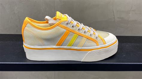 Adidas Originals Nizza Platform Almost Yellow Orange Tint Wonder White