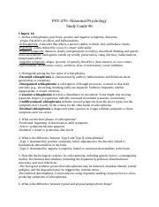 Study Guide Docx Psy Abnormal Psychology Study Guide Chapter