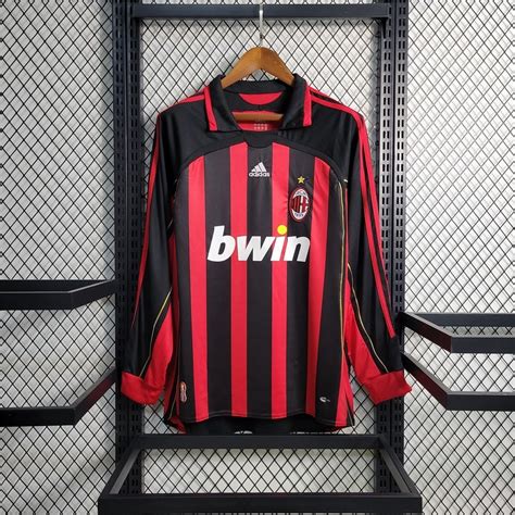 Camiseta De F Tbol Retro De Manga Larga Para El Ac Milan Kaka Ronaldo