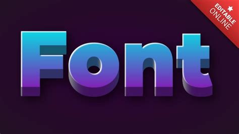 Font 3D Mágico Azul Roxo Gerador de efeitos de texto