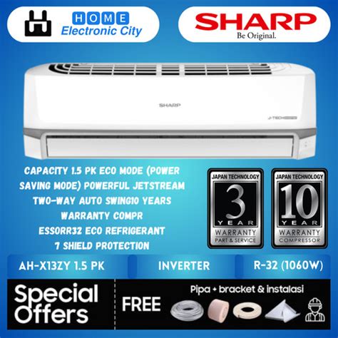 Jual AC SHARP INVERTER AH X13ZY THAILAND 1 5 PK 1060 WATT J TECH